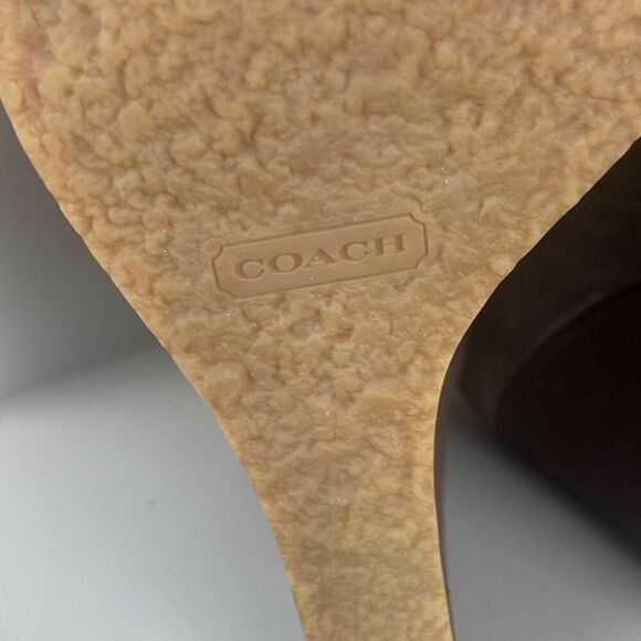 Coach Danee Suede Shearling Shaft Ankle Boots Chestnut Brown 7.5 - Picture 14 of 16